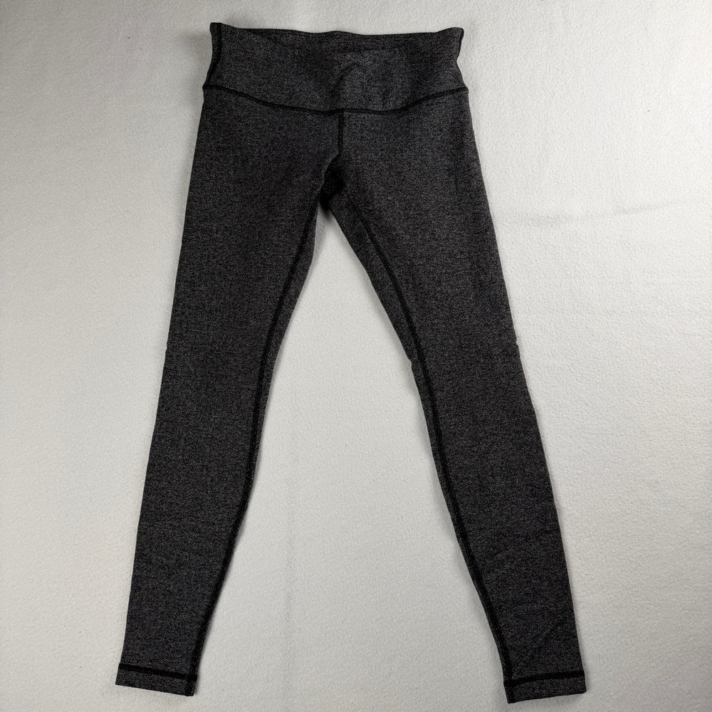 Lululemon Women's Wunder Under Tights Luon‎ Variegated Knit Black Heathered  6 - Picture 7 of 9